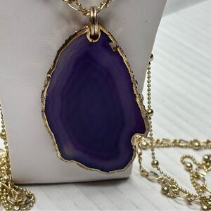 Glow by SHEILA FAJIL Purple Agate Geode Double Chain Necklace